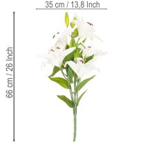 Artikel Lilien Kunstblume aus Kunststoff mit 6 weißen Blüten, Höhe 66 cm