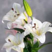 Artikel Künstliche Lilienblumen 66 cm Weiß 2 Stück aus Polyester und Kunststoff für Wohnraumdekoration