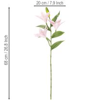 Artikel Künstliche Lilien Stielblumen 68 cm Rosa Grün 3er Set für Dekoration