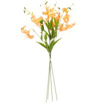 Artikel Kunstblumen Lilien aus Polyester und Kunststoff, 77 cm, Orange, 4er-Set
