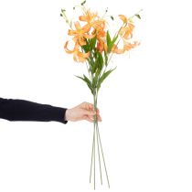 Artikel Kunstblumen Lilien aus Polyester und Kunststoff, 77 cm, Orange, 4er-Set
