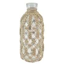 Artikel Makramee Flasche Glas Deko Vase Jute Natur Ø10,5cm H26cm