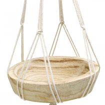 Artikel Makramee Blumenampel mit Holzschale Ø23cm H90cm Natur