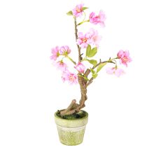 Artikel Mandelbäumchen im Topf Künstlich mit rosa Blüten H28cm