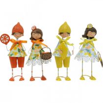 Artikel Sommerliche Figuren Zitronen und Orangen, Metall, Polyresin, H17/18cm, 4-teilig