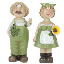 Artikel Dekofiguren Bauernpaar aus Kunststein 17 cm Set für Innenräume