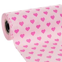 Artikel Manschettenpapier Rosa mit Herzmotiv 25 cm x 100 m für Dekoration