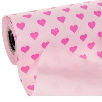 Artikel Manschettenpapier Rosa mit Herzmotiv 25 cm x 100 m für Dekoration