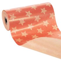 Artikel Manschettenpapier Rolle 25 cm x 100 m rot mit Sternenmuster Floristikbedarf