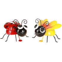 Artikel Marienkäfer Biene Metall Deko mit Magnet Sortiert 9,5cm 2St