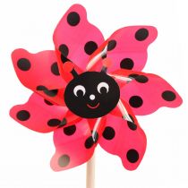 Marienkäfer Windrad Gartendeko Windmühle Rot Ø16,5cm