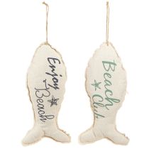 Artikel Maritime Stoffdeko Fisch zum Aufhängen 34×14,5 cm Naturstoff 2 Stück