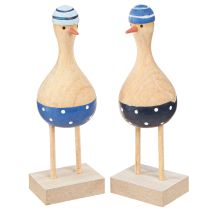 Artikel Maritime Deko Möwen aus Holz Blau Dunkelblau H14cm 6 St