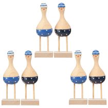 Artikel Maritime Holzdeko Möwen Blau Dunkelblau 14 cm H – 6-teilig