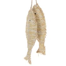 Artikel Maritime Hängedeko mit zwei Stroh- und Jutefischen, Naturfarben, Länge ca. 32 cm