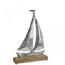 Maritime Deko, Deko Segelboot Metall, Deko Schiff H16,5cm