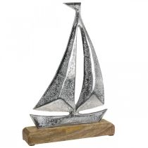 Maritime Deko, Deko Segelboot Metall, Deko Schiff H26cm