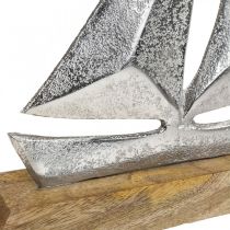 Maritime Deko, Deko Segelboot Metall, Deko Schiff H16,5cm