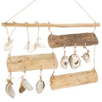 Artikel Holzhängedeko maritim aus Naturmaterialien mit Muscheln 50cm