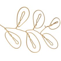 Artikel Metall Blumen Deko Girlande, Draht, Gold, 110 cm, für Kranzgestaltung und Wohnraumdekoration