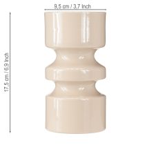 Artikel Blumenvase Metall zylindrisch Ø9cm H17,5cm cappuccino-braun mit Emaille
