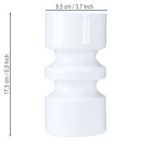 Artikel Metall Blumenvase Emaille Cremeweiß Ø9cm H17,5cm für Innenbereich