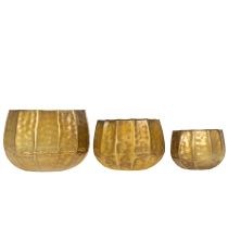 Artikel Metall Blumentopf-Set Antikes Messing Ø22 cm / 18 cm / 14 cm 3-teilig für Innenbereich
