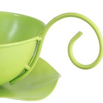 Artikel Metall Dekotasse mit Unterteller Apfelgrün 8 cm x 11,5 cm 2 Stück