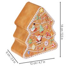 Artikel Weihnachtsdose Metall im Set Lebkuchenhaus und Tannenbaum, 14 cm hoch
