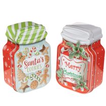Artikel Metalldosen Set 2 Stück Weihnachtsmotiv Keksglas-Design 15 cm