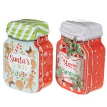 Artikel Metalldosen Set 2 Stück Weihnachtsmotiv Keksglas-Design 15 cm