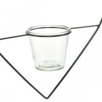 Artikel Windlicht aus Metall Herzmotiv Ø 28cm Schwarz mit Glas Ø 9cm zum Hängen
