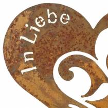 Trauerstecker Herz „In Liebe" Edelrost Metall Ø11cm 12St