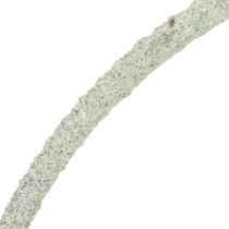Artikel Deko-Ring aus Metall auf Holzsockel 43 cm grau-grün