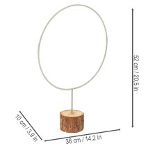 Artikel Dekoring aus Metall auf Holzsockel Ø 36 cm, H 52 cm, grau