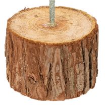 Artikel Dekoring aus Metall auf Holzsockel Ø 36 cm, H 52 cm, grau