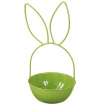 Artikel Pflanzschale aus Metall Hase Grün 34cm und 25cm 2er-Set für Frühlings- und Osterdekoration
