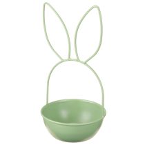 Artikel Pflanzschale mit Hasen-Motiv aus Metall, 34 cm Grün, Osterdeko für Innenbereich