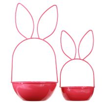 Artikel Pflanzschale Metall Hase 33 cm Rosa für Innen und Außen