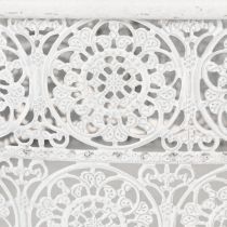 Artikel Metallschalen 3er-Set Eckig, Spitzenmuster, Weiß-Silber, 27/23/19 cm, Dekogefäße