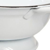 Artikel Metallschüssel Set Ø16,5cm H6,5cm Weiß Schwarz Emaille-Optik 4 Stück