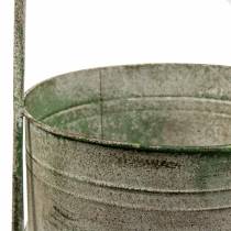 Metallständer mit Pflanzschalen Grau, Grün H68cm