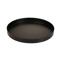 Metalltablett Rund Kerzentablett Schwarz Ø20cm H2,5cm