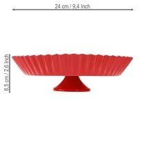 Artikel Metallteller Retro Dekoteller mit Fuß Rot Metall Ø24cm 2St