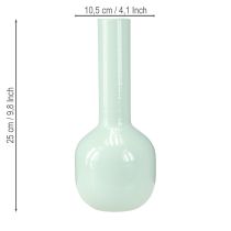 Artikel Metallvase mit Emaille-Beschichtung in Mintgrün Ø10,5cm H25,5cm für Wohnraumdekoration