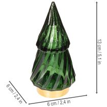 Artikel Glas-Tannenbaum mit LED-Beleuchtung 13 cm grün 2er-Set