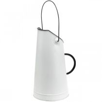 Artikel Deko Kanne Metall, Milchkanne Weiß, Schwarz H30cm