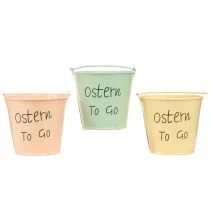 Artikel Metalleimer Mini 8×7cm Ostern to Go Orange Mint Gelb 6 Stück