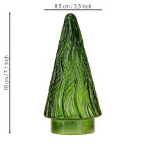 Artikel Mini-Glas-Weihnachtsbäume LED 18cm Rot Grün Braun 3er-Set