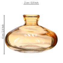 Artikel Mini-Glasvasen Orange, Bauchig-Flach, Ø 9 cm, 6 Stück